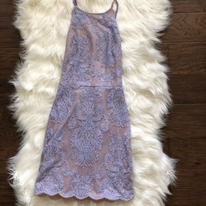 Purple Lace Low-cut Back Dress